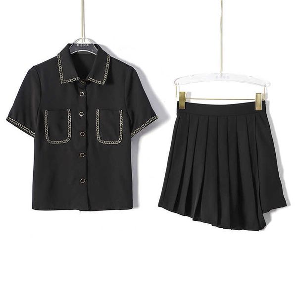 perhaps u black white solid short sleeve shirt turn down collar single-breasted mini pleated skirt two piece set summer t0420 210529
perhaps u black white solid short sleeve shirt turn down collar single-breasted mini pleated skirt two piece set summer t0420 210529