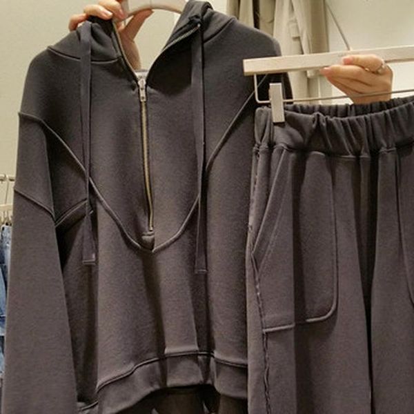 women's two piece pants nomikuma 2021 autumn winter women pieces outfits long sleeve hooded thick sweatshirt coat + high waist wide leg, White
women's two piece pants nomikuma 2021 autumn winter women pieces outfits long sleeve hooded thick sweatshirt coat + high waist wide leg, White