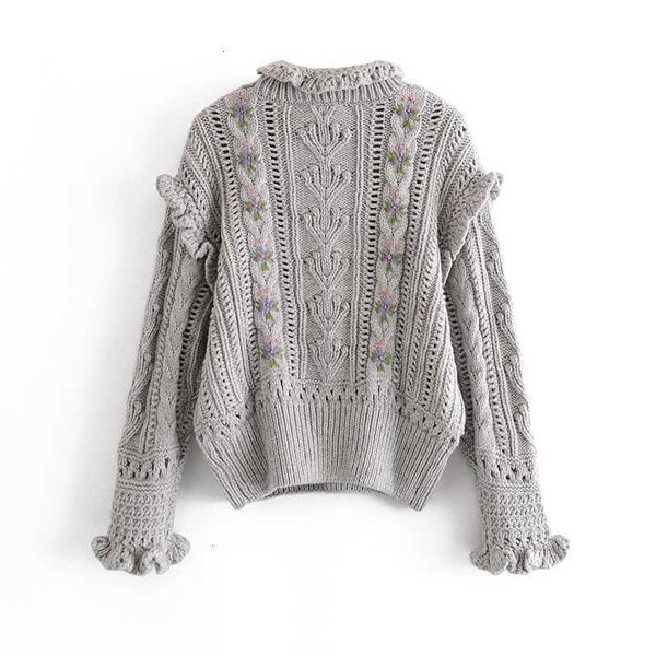 women's sweaters autumn winter women flower embroidery knitting sweater vintage spliced ruffles pullover knitwear long sleeve zilk, White;black
women's sweaters autumn winter women flower embroidery knitting sweater vintage spliced ruffles pullover knitwear long sleeve zilk, White;black