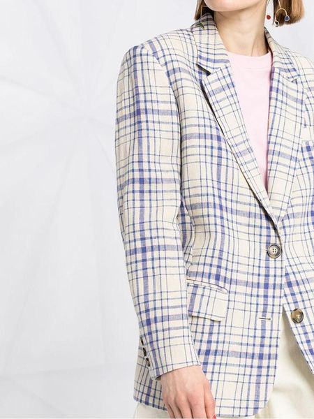 women's suits & blazers women single breasted suit plaid long sleeve linen loose with pockets autumn winter ladies notched blazer 2021, White;black
women's suits & blazers women single breasted suit plaid long sleeve linen loose with pockets autumn winter ladies notched blazer 2021, White;black