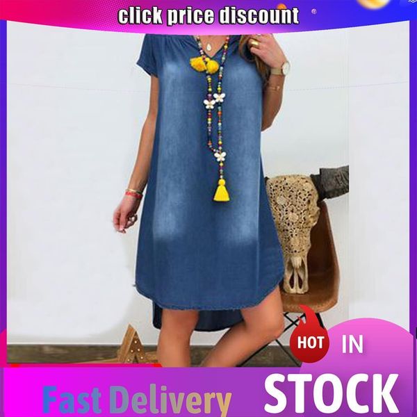 4 jeans denim long party women dress v neck summer short sleeve swing vestidos for, Black;gray
4 jeans denim long party women dress v neck summer short sleeve swing vestidos for, Black;gray