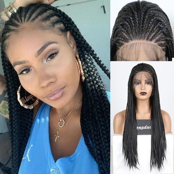 synthetic wigs rongduoyi long black hair braided box braids wig high temperature fiber lace front for women fashion
synthetic wigs rongduoyi long black hair braided box braids wig high temperature fiber lace front for women fashion