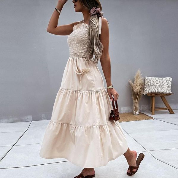 casual dresses women dress sleeveless lace-up straps pleated elastic ruffle pocket solid fashion elegant beach, Black;gray
casual dresses women dress sleeveless lace-up straps pleated elastic ruffle pocket solid fashion elegant beach, Black;gray
