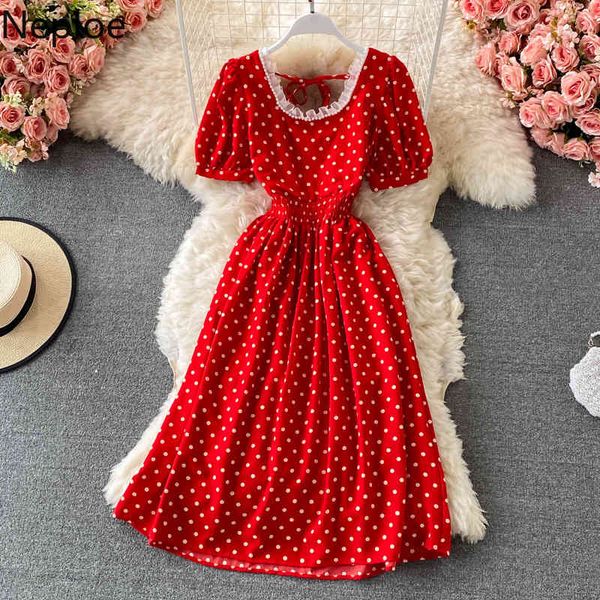 neploe vintage polka dot dress women elegant robe square collar puff short sleeve high waist vestidos korean beading dresses 210422, Black;gray
neploe vintage polka dot dress women elegant robe square collar puff short sleeve high waist vestidos korean beading dresses 210422, Black;gray
