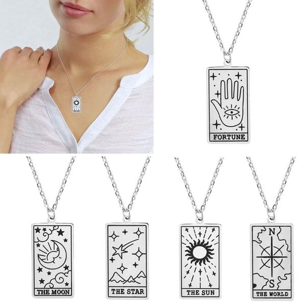 pendant necklaces stainless steel necklace astrology divination amulet fortune star moon sun heart world chain jewelry gifts, Silver
pendant necklaces stainless steel necklace astrology divination amulet fortune star moon sun heart world chain jewelry gifts, Silver
