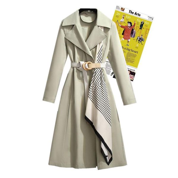 women's trench coats windbreaker 2021 autumn mid-length single-layer european full sleeve adjustable waist slim coat, Tan;black
women's trench coats windbreaker 2021 autumn mid-length single-layer european full sleeve adjustable waist slim coat, Tan;black