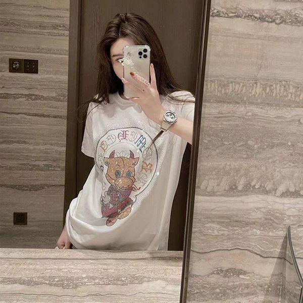 diamond inlaid short sleeve t-shirt women loose cotton couple fashion women's, White
diamond inlaid short sleeve t-shirt women loose cotton couple fashion women's, White