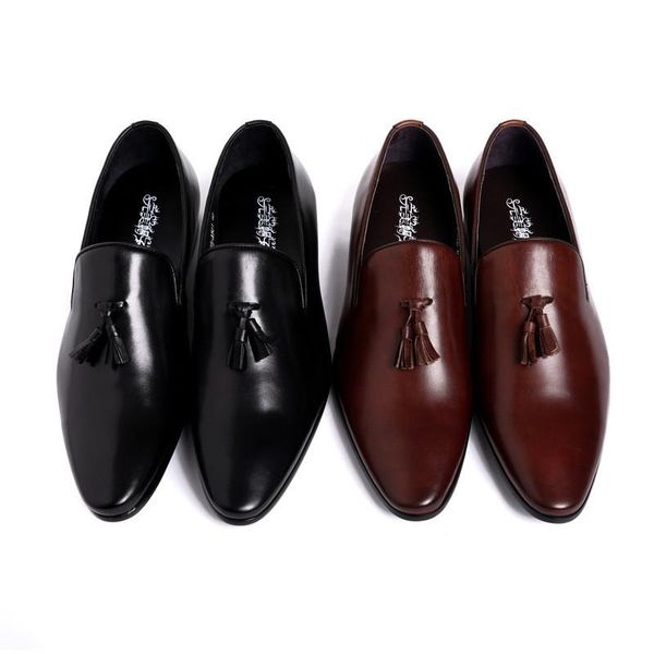 dress shoes leather for men, business dress, european style, Black