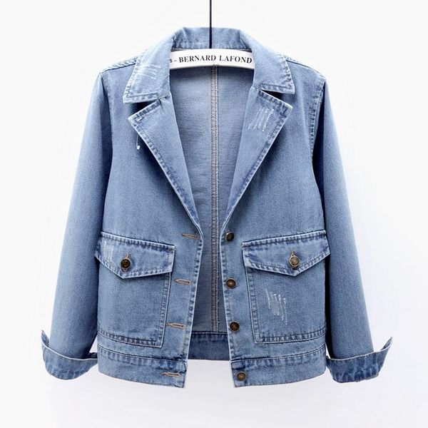 women's jackets 2021 summer vintage denim jacket women basic coat korean big pocket short jeans fashion slim ladies outerwear tide h389, Black;brown
women's jackets 2021 summer vintage denim jacket women basic coat korean big pocket short jeans fashion slim ladies outerwear tide h389, Black;brown