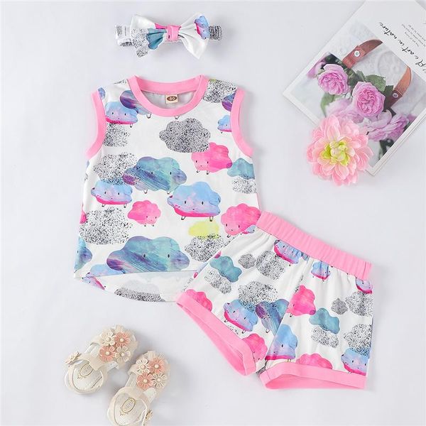 clothing sets baby girls summer tracksuit 3pcs , cartoon cloud print o-neck tank + shorts headband suit for toddler, 3-18 months, White
clothing sets baby girls summer tracksuit 3pcs , cartoon cloud print o-neck tank + shorts headband suit for toddler, 3-18 months, White