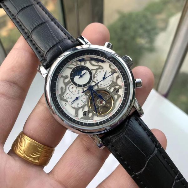 wristwatches men's mechanical watch big tourbillon hollow design visible movement fashion trend high quality, Slivery;brown
wristwatches men's mechanical watch big tourbillon hollow design visible movement fashion trend high quality, Slivery;brown