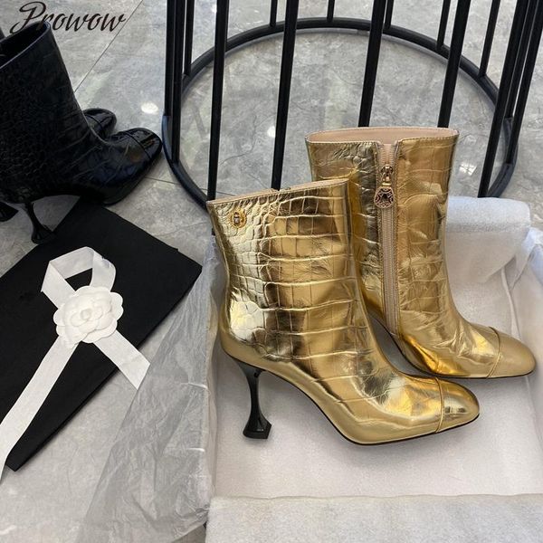 boots prowow gneuien leather gold luxury ankle women fashion winter high heels shoes, Black
boots prowow gneuien leather gold luxury ankle women fashion winter high heels shoes, Black