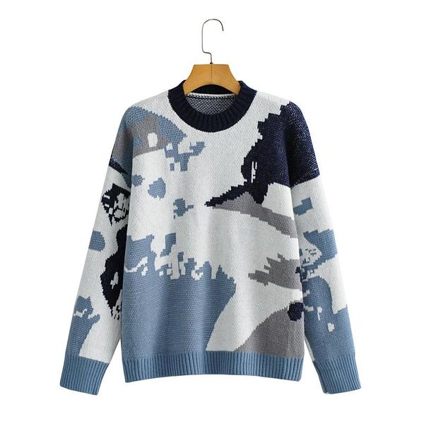 women's sweaters contrast color print sweater women pullover 2021 autumn winter korean thick long sleeve knit jumper o-neck warm, White;black
women's sweaters contrast color print sweater women pullover 2021 autumn winter korean thick long sleeve knit jumper o-neck warm, White;black
