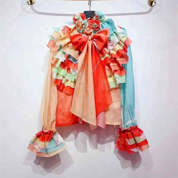 multicoloured women 3d flower blouse bow collar shirts red white black blue appliques blouses 210730
multicoloured women 3d flower blouse bow collar shirts red white black blue appliques blouses 210730