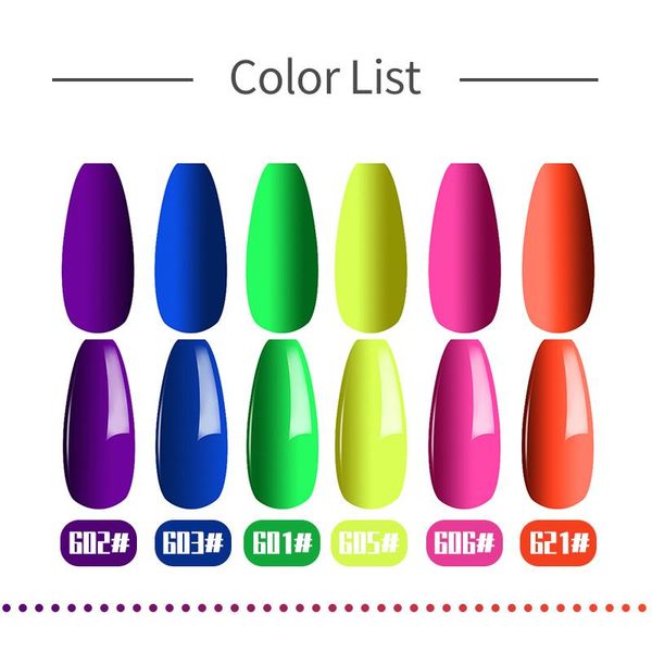 nail polish 6 colors gel neon semi permanent varnish base coat uv led baking art manicure 8ml tslm1
nail polish 6 colors gel neon semi permanent varnish base coat uv led baking art manicure 8ml tslm1