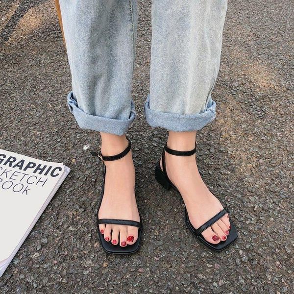 sandals the korean summer edition of 2021 fashion chunky heels fairy roman shoes with buckles and low for women, Black
sandals the korean summer edition of 2021 fashion chunky heels fairy roman shoes with buckles and low for women, Black
