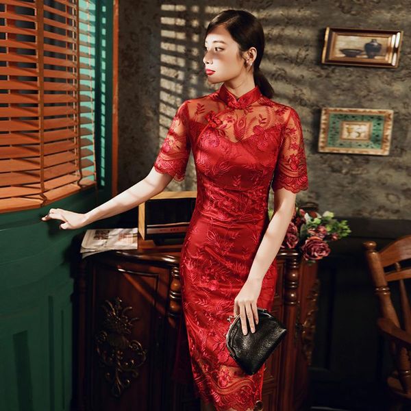 red lace cheongsam elegant modified dress retro chinese style young girls fall 2021 ethnic clothing
red lace cheongsam elegant modified dress retro chinese style young girls fall 2021 ethnic clothing