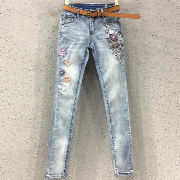 women's jeans plus size 26-31flower embroidered women diamond denim pencil wome slim stretch skinny, Blue
women's jeans plus size 26-31flower embroidered women diamond denim pencil wome slim stretch skinny, Blue