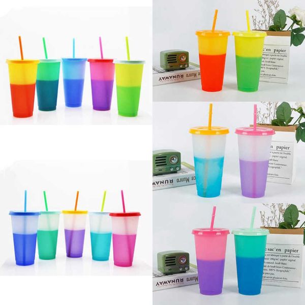 10 models of 24 oz food-grade color-changing cups magic plastic drink lid straws reusable candy color cold water cups water bottles portable
10 models of 24 oz food-grade color-changing cups magic plastic drink lid straws reusable candy color cold water cups water bottles portable