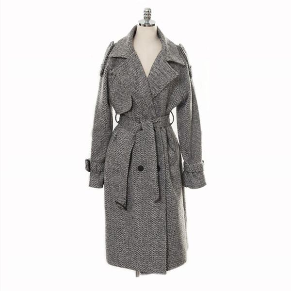women's wool & blends 2021 arrival fashion houndstooth woolen x-long coat women stand collar loose overcoat winter, Black
women's wool & blends 2021 arrival fashion houndstooth woolen x-long coat women stand collar loose overcoat winter, Black