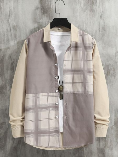 men plaid color block shirt without tee t1rq#, White;black
men plaid color block shirt without tee t1rq#, White;black