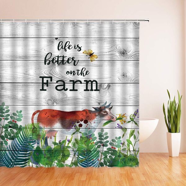 farm cow shower curtain watercolor cattle animal inspirational quotes on rustic wooden board barn plank tropical green leaves
farm cow shower curtain watercolor cattle animal inspirational quotes on rustic wooden board barn plank tropical green leaves