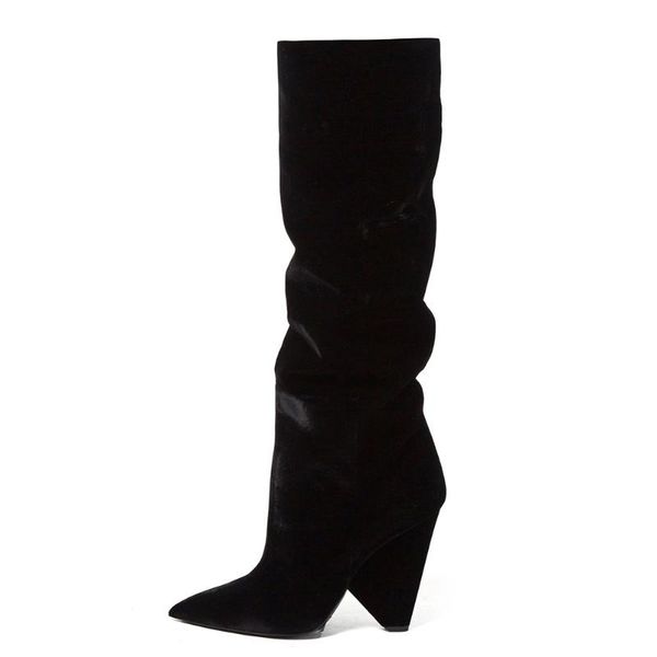 boots ladies pointed toe tapered heel women's fashion shoes pure black high children's large size45
boots ladies pointed toe tapered heel women's fashion shoes pure black high children's large size45