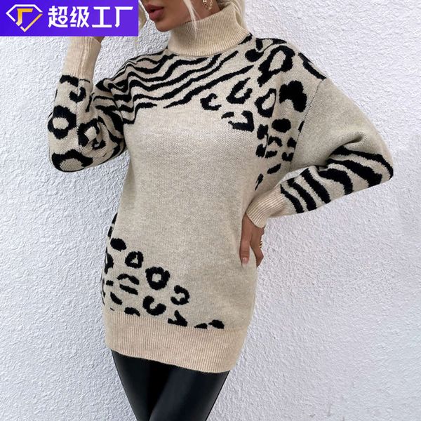 autumn and winter high neck sweater, White;black
autumn and winter high neck sweater, White;black