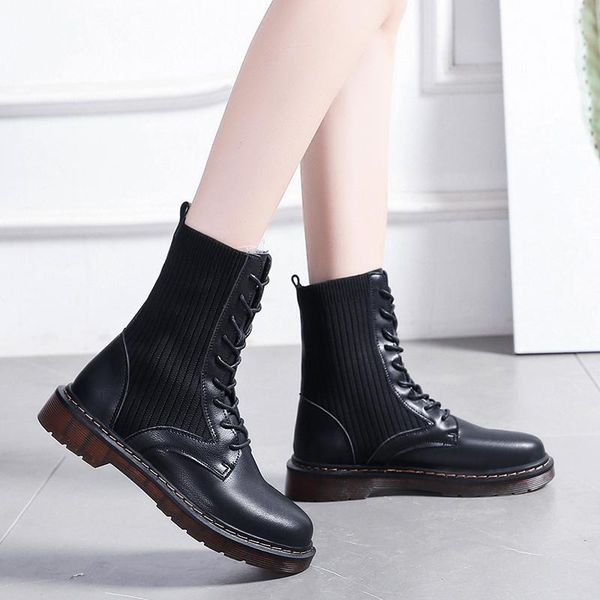 boots fashion woman ankle patchwork handmade autumn winter cross-tied round toe, Black
boots fashion woman ankle patchwork handmade autumn winter cross-tied round toe, Black