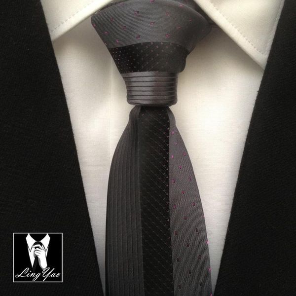 bow ties design slim tie novelty panel necktie black stripe with gray purple dots, Black;gray
bow ties design slim tie novelty panel necktie black stripe with gray purple dots, Black;gray