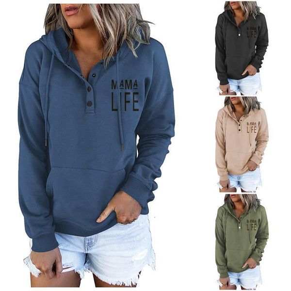 2021 fashion women's printed hoodie (), Black