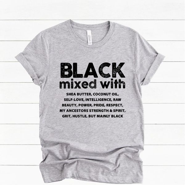 black mixed with melanin women pride tees blm girl magic letter shirts tumblr, White
black mixed with melanin women pride tees blm girl magic letter shirts tumblr, White