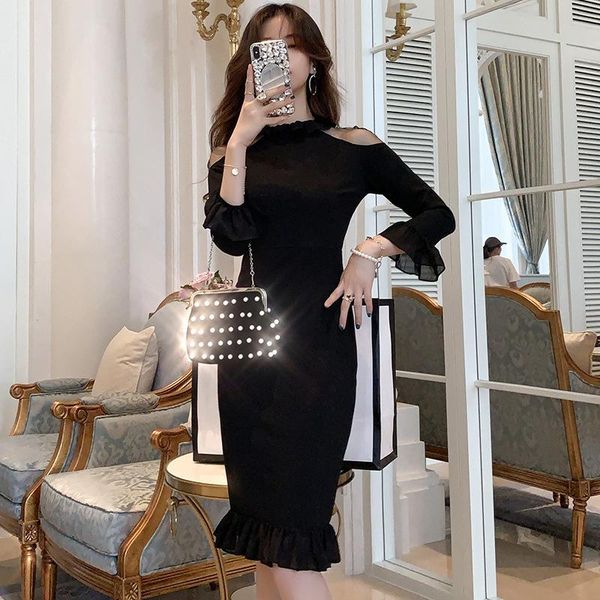 casual dresses women three quarter slim bodycon evening party dress autumn winter black ruffle ladies hollow out retro plus size, Black;gray
casual dresses women three quarter slim bodycon evening party dress autumn winter black ruffle ladies hollow out retro plus size, Black;gray