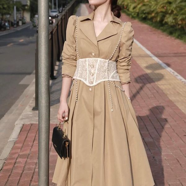 women's trench coats korean style oversized long sleeve women coat elegant lace tunic female windbreaker winter vintage luxury pearl ou, Tan;black
women's trench coats korean style oversized long sleeve women coat elegant lace tunic female windbreaker winter vintage luxury pearl ou, Tan;black