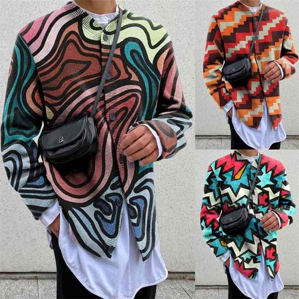 men's youth loose knitted casual jacket, Black