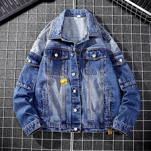 men's jackets 2021 multi-pocket tooling denim jacket loose casual washed cargo jeans cowboy outwear coat, Black;brown
men's jackets 2021 multi-pocket tooling denim jacket loose casual washed cargo jeans cowboy outwear coat, Black;brown