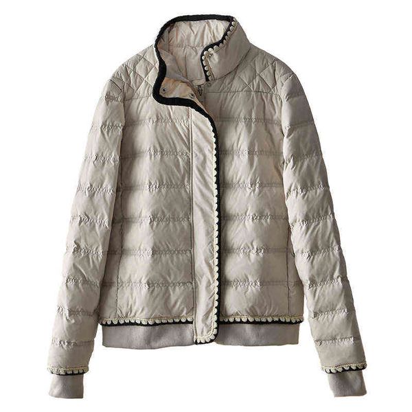 2021 autumn and winter light elegant small fragrant white duck down et women's solid color fashion temperament short, Black 
2021 autumn and winter light elegant small fragrant white duck down et women's solid color fashion temperament short, Black