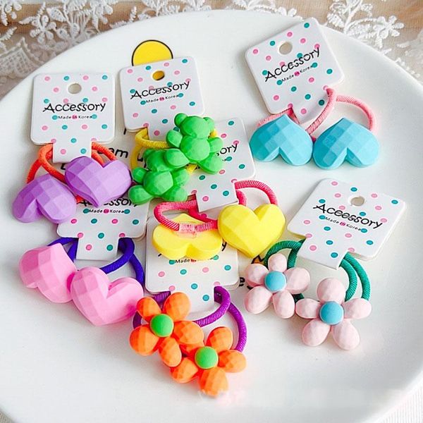 hair accessories 2pcs girls kawaii flower/bear/heart-shaped rubber bands headband elastic springs tie rings holiday summer accessory, Slivery;white 
hair accessories 2pcs girls kawaii flower/bear/heart-shaped rubber bands headband elastic springs tie rings holiday summer accessory, Slivery;white