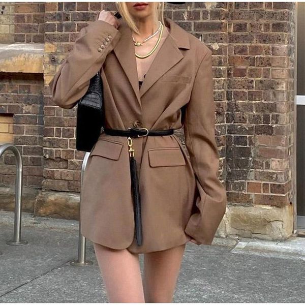 women's suits & blazers solid women blazer single breasted long sleeve notched belt slim office lady jacket streetwear 2021 autumn fem, White;black
women's suits & blazers solid women blazer single breasted long sleeve notched belt slim office lady jacket streetwear 2021 autumn fem, White;black