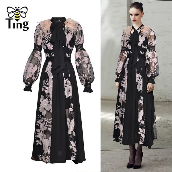 designer chic women autumn floral embroidery midi length dress sheer mesh vintage black swan a-line elegant vestidos 210513, Black;gray
designer chic women autumn floral embroidery midi length dress sheer mesh vintage black swan a-line elegant vestidos 210513, Black;gray