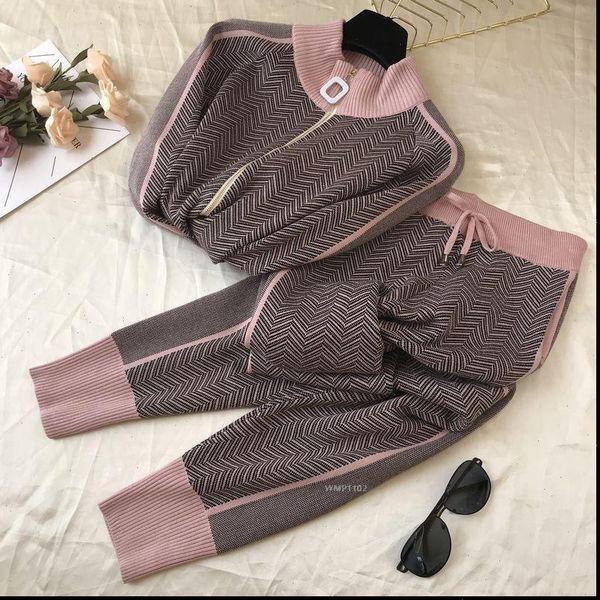 women tracksuits autumn geometric knitting tracksuit zipper cardigans jacket pants female winter fashion design 2pcs sports set tz48, Gray
women tracksuits autumn geometric knitting tracksuit zipper cardigans jacket pants female winter fashion design 2pcs sports set tz48, Gray