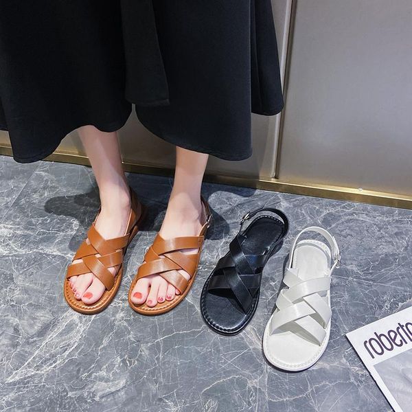 sandals low woman leather buckle strap shoes lady 2021 summer heels suit female beige low-heeled gladiator flat beach comfor, Black
sandals low woman leather buckle strap shoes lady 2021 summer heels suit female beige low-heeled gladiator flat beach comfor, Black