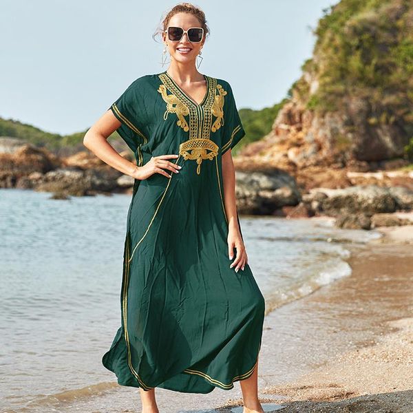 women's swimwear cotton beach cover up bohemian women dress plus size embroidered sarong pareos de playa bikiini robe plage beachwear, White;black
women's swimwear cotton beach cover up bohemian women dress plus size embroidered sarong pareos de playa bikiini robe plage beachwear, White;black