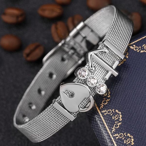 pc women fashion silver mesh strap charms bracelet ladies dress bracelets valentine's gift bangles bangle, Black
pc women fashion silver mesh strap charms bracelet ladies dress bracelets valentine's gift bangles bangle, Black