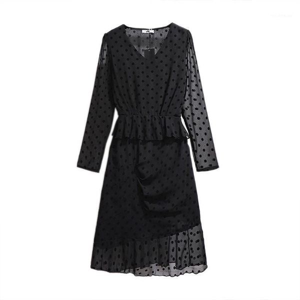 vintage black women's dresses spring autumn v neck long sleeve ruffled waist polka dot plus size for women 4xl 5xl 6xl casual, Black;gray
vintage black women's dresses spring autumn v neck long sleeve ruffled waist polka dot plus size for women 4xl 5xl 6xl casual, Black;gray