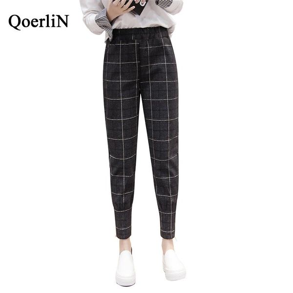 women's pants & capris qoerlin european style vintage plaid harem pant women high elastic waist zipper fashion pocket trouser plus size, Black;white
women's pants & capris qoerlin european style vintage plaid harem pant women high elastic waist zipper fashion pocket trouser plus size, Black;white