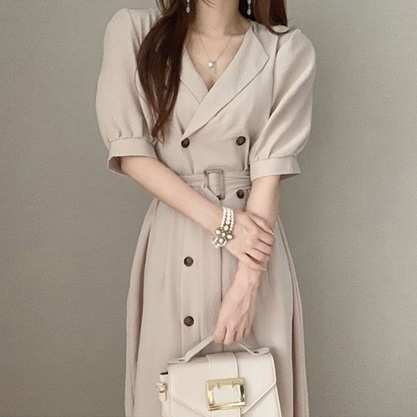 white dresses for women dress double breasted notched half puff sleeve office lady clothing 2021 summer elegant fashion, Black;gray
white dresses for women dress double breasted notched half puff sleeve office lady clothing 2021 summer elegant fashion, Black;gray