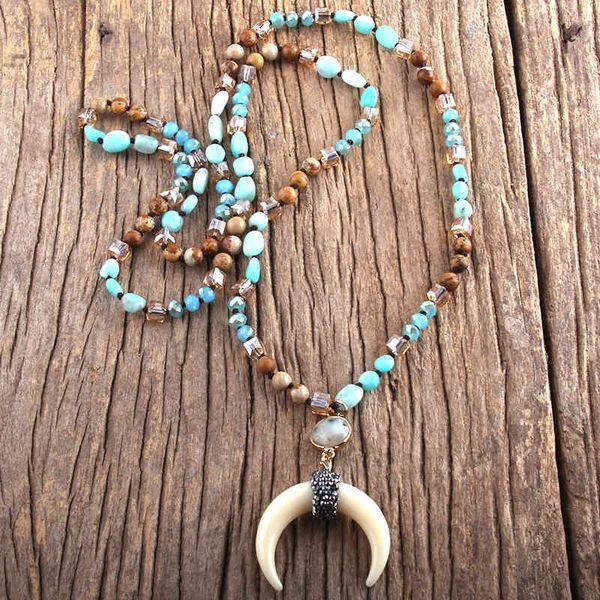 rh fashion bohemian jewelry random shape natural stones /glass crystal multi stone knotted ox horn moon necklace women gift, Silver
rh fashion bohemian jewelry random shape natural stones /glass crystal multi stone knotted ox horn moon necklace women gift, Silver