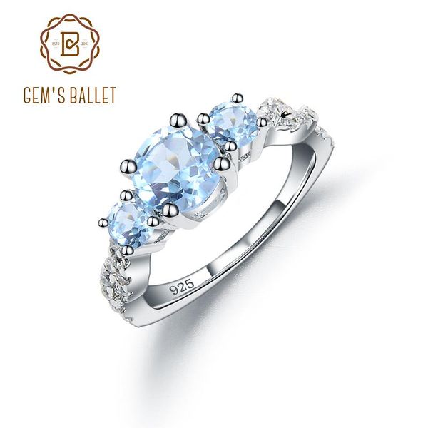 cluster rings gem's ballet 925 sterling silver three-stone engagement ring 6mm natural sky blue z for women wedding fine jewelry, Golden;silver
cluster rings gem's ballet 925 sterling silver three-stone engagement ring 6mm natural sky blue z for women wedding fine jewelry, Golden;silver