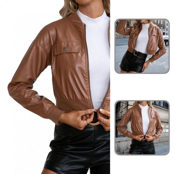 women's jackets autumn winter cool solid color stand collar jacket coat zipper slim for daily wear, Black;brown
women's jackets autumn winter cool solid color stand collar jacket coat zipper slim for daily wear, Black;brown